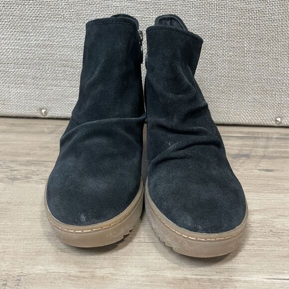 SOFFT AQUA 9M Boots SIRI Wedge Bootie Sneaker Ruching Suede Zip Waterproof - Picture 2 of 9